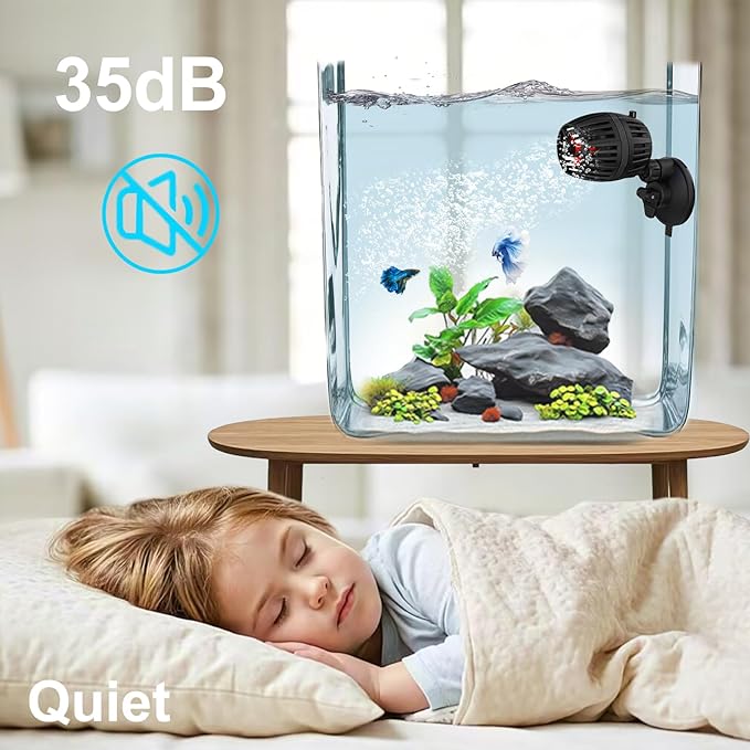 Carefree Fish Aquarium DC12V 10W Wave Maker 4 Level Adjustable Flow Rate Powerhead 1500Gph Wave Pump for 10~60Gal Freshwater and Saltwater Fish Tank-PawvioPets