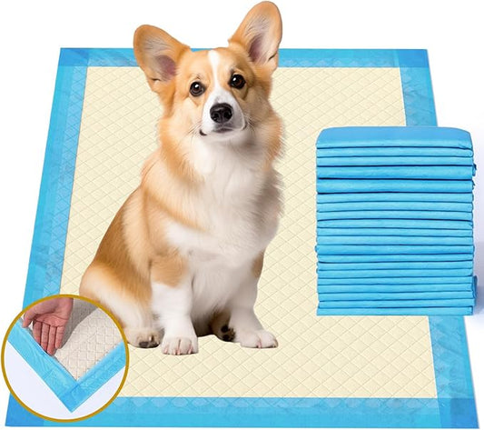 Gardner Pet Ultra Absorbent Thicker Dog Pee Pads Rugular 22"x22" Leak-Proof Odor-Control Small Blue Puppy Training Pads Full Edge-Wrapping Pad for Dogs Dogs, Puppies, Doggie, Cats, Rabbits - 50 Ct-PawvioPets
