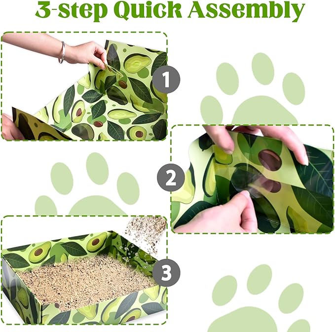 CONLI 30 PCS Disposable Litter Boxes for Cats, Foldable Waterproof Kitten Litter Box Low Entry, Portable Litter Box for Cats Small Pets Animals Travel Needs-PawvioPets