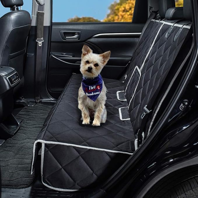 Dog Car Seat Cover Waterproof Dog Seat Cover for Cars Back Seat Heavy-Duty Nonslip Pet Car Seat Cover Protector Armrest Compatible for Trucks Cars & SUVs-PawvioPets