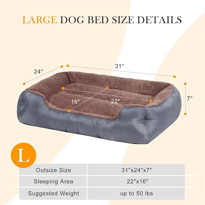 Dog Bed for Medium Size Dogs, Pet Couch Bed with Durable Fabric and Anti-Slip Bottom-PawvioPets