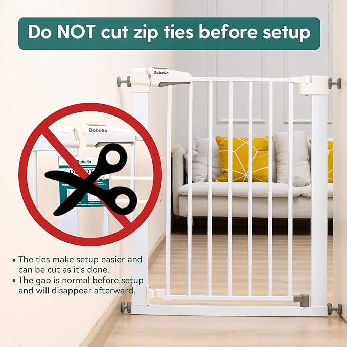 Babelio Baby Gate for Doorways and Stairs, 26''-40'' Auto Close Dog/Puppy Gate, Easy Install, Pressure Mounted, No Drilling, fits for Narrow and Wide Doorways, Safety Gate Door for Child and Pets-PawvioPets