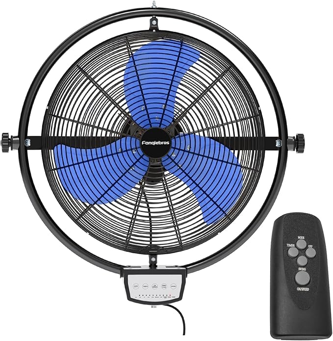 20 IN 5500 CFM Remote Control Wall Mount Fan, 3 Speed High Velocity Wall Fan with Timer, Oscillation & Tilting, Air Circulator for Garage, Commercial, Greenhouse, Warehouse & Gazebo Use, UL Listed-PawvioPets