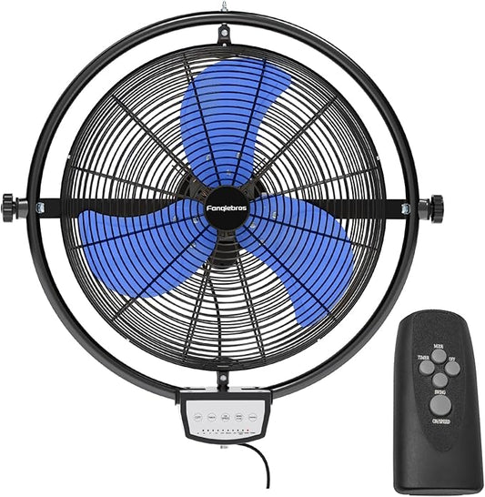 20 IN 5500 CFM Remote Control Wall Mount Fan, 3 Speed High Velocity Wall Fan with Timer, Oscillation & Tilting, Air Circulator for Garage, Commercial, Greenhouse, Warehouse & Gazebo Use, UL Listed-PawvioPets