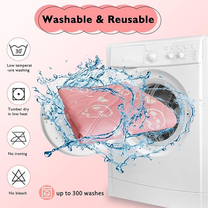 4 Pack Guinea Pig Bedding - Washable Guinea Pig Cage Liners, Waterproof Reusable & Anti Slip Pee Pads Super Absorbent Mats for Small Animals Pet Rabbit Bunny Hamster Rat (Pink, 24 x 18 Inch)-PawvioPets