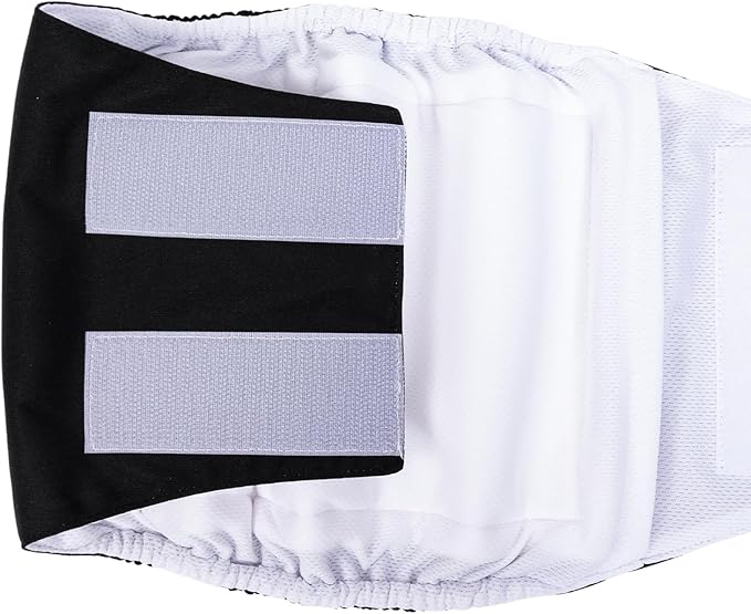 CuteBone Dog Diapers Male Washable Belly Band for Male Dogs Wraps Black 3pcs a Pack DM44L-PawvioPets