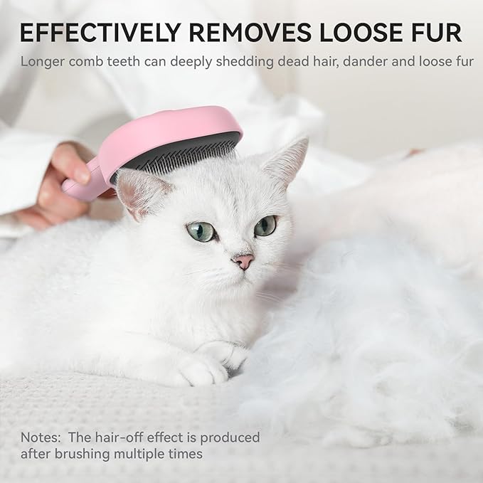 Aumuca Cat Brushes for Indoor Cats, Dog Hair Brush for Shedding, Cat Brush for Long or Short Haired Cats, Cat Grooming Deshedding Brush for Dog Kitten Horse Massage Removes Loose Fur, Pink-PawvioPets