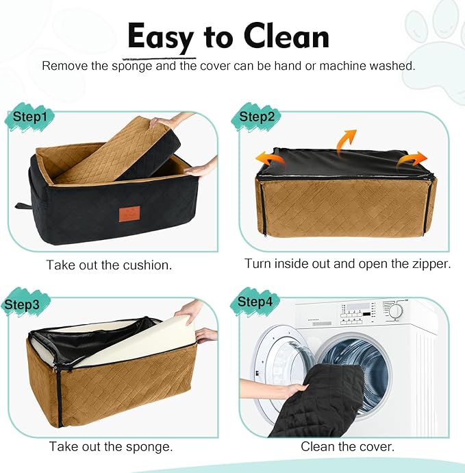 Dog Car Seat for Large Medium Dogs,Washable Pet Car Seat Under 55 lbs or 2 Small Dogs,Dog Booster Seat with Thick Cushion,2 Safety Leashes Travel Car Dog Bed-PawvioPets