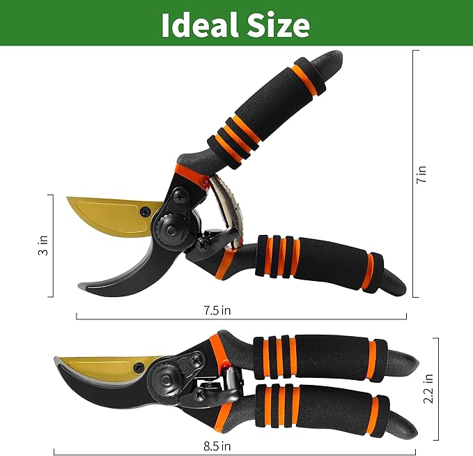 Gardening Tools – 3-in-1 Premium Garden Tool Set,Heavy Duty Pruning Shear, Trowel and Transplanter,Rust-Proof Hand Tool Set, Ideal Gardening Gifts for All (Black)-PawvioPets