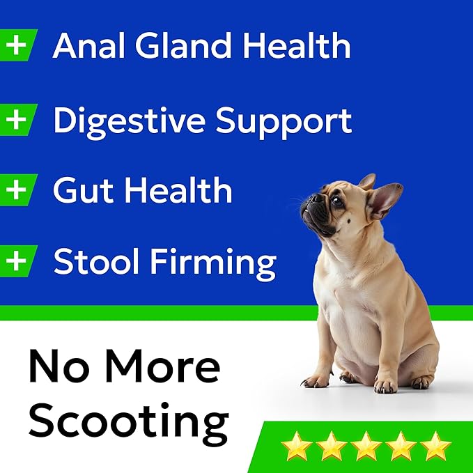 BARK&Spark Dog Anal Gland Treatment Chews - AnalGland Support Supplement - Stop Scoot & Reduce Odor with Prebiotics & Digestive Enzymes - Bacon Flavor, 120 Treats-PawvioPets