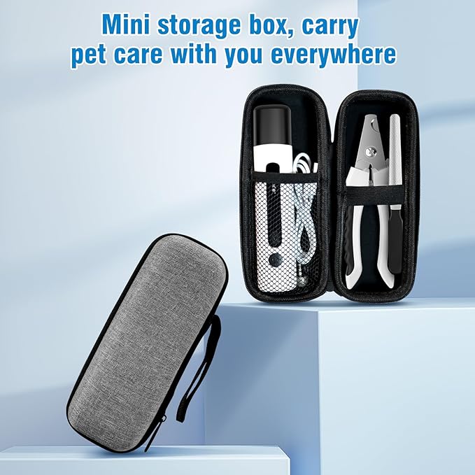 Dog Nail Grinder, 7-Speed Quiet Electric Dog Nail Trimmers, Dog Nail Clippers with Sponge Dust Collection & File for Small Medium Large Dogs, Rechargeable Pet Paw Grooming Supplies Kit-PawvioPets