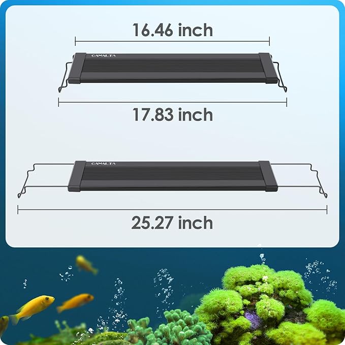 Aquarium Light, 18W 24/7 Natural Mode Aquarium Light, Sunrise/Daylight/Moonlight Mode and Custom Mode with Expandable Bracket, Adjustable Timer and 7 Color Brightness for 18~24IN Fish Tank-PawvioPets