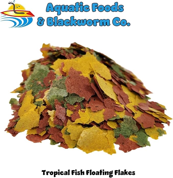 Aquatic Foods Inc. Tropical Fish Flakes, Mix of Krill, Color Enhancing, Spirulina Flakes for Cichlids, Angels, Tetras, Guppies, All Tropical Fish...WL…5-lbs Poly Bag-PawvioPets