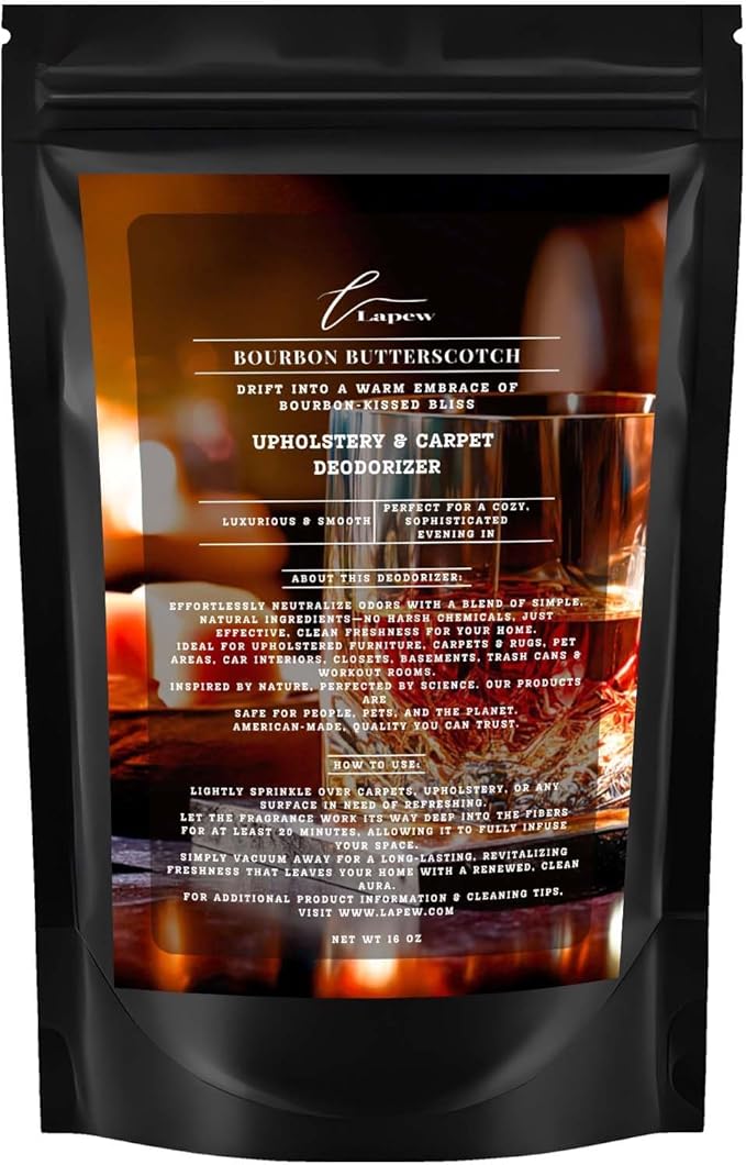 Bourbon & Butterscotch Carpet Freshener Powder 16 oz | Powerful Odor Eliminator for Home | Upholstery Deodorizer | Carpet Deodorizer | Pet Urine | Cat Litter Box-PawvioPets