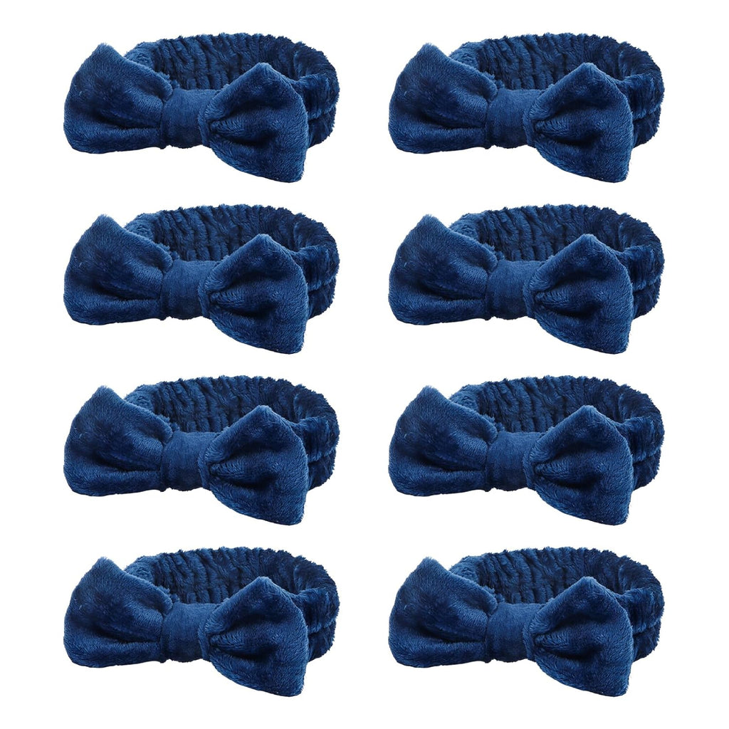 Semato 8Pcs Navy Blue Spa Headband Bachelorette Party Favors Set Skincare Headbands for Women Gifts and Party Supplies (navy blue)