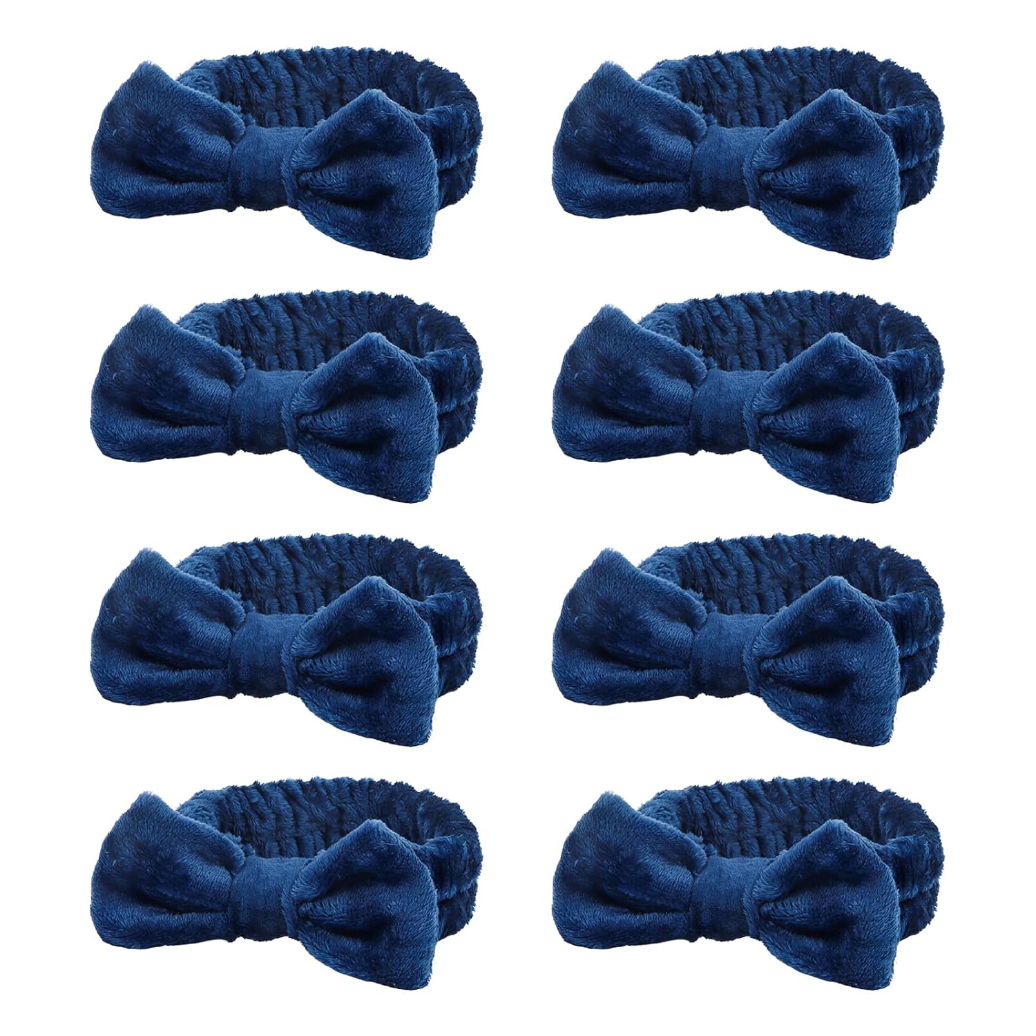 Semato 8Pcs Navy Blue Spa Headband Bachelorette Party Favors Set Skincare Headbands for Women Gifts and Party Supplies (navy blue)