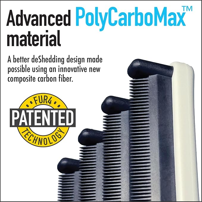 FUR4 deShedding Tool for Short Hair Cats - Innovative Cat Grooming Brush with 4 Composite Carbon Fiber Edges for Effective Fur Removal - Cat Hair Deshedder Brush for a Comfortable Grooming Experience-PawvioPets