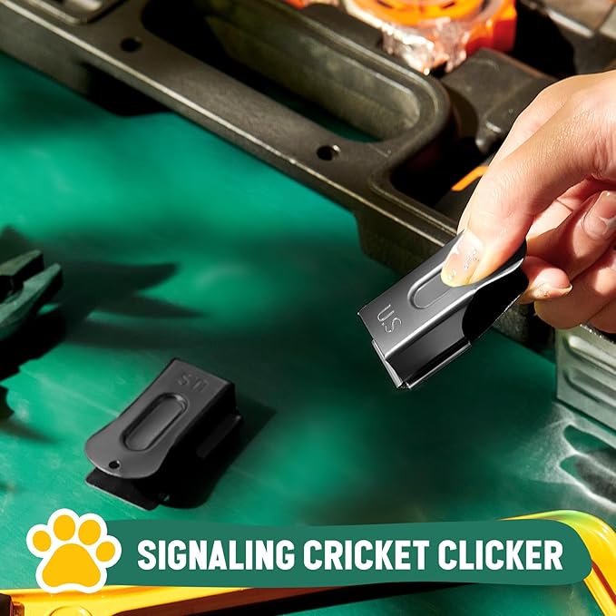 2 Pieces Brass Pet Training Clicker Signaling Cricket Clicker Metal Dog Clicker for Puppy Cats Trainer Pet Owners (Black)-PawvioPets