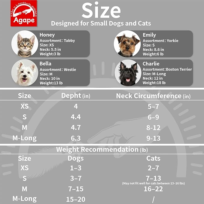 Agape Soft Cone for Cats & Small Dogs, Comfy Pet Cone to Stop Licking, Adjustable Cat E Collar Alternative After Surgery, Protective Elizabethan Collar for Pup & Kitty, Water Repellent Recovery Cone-PawvioPets