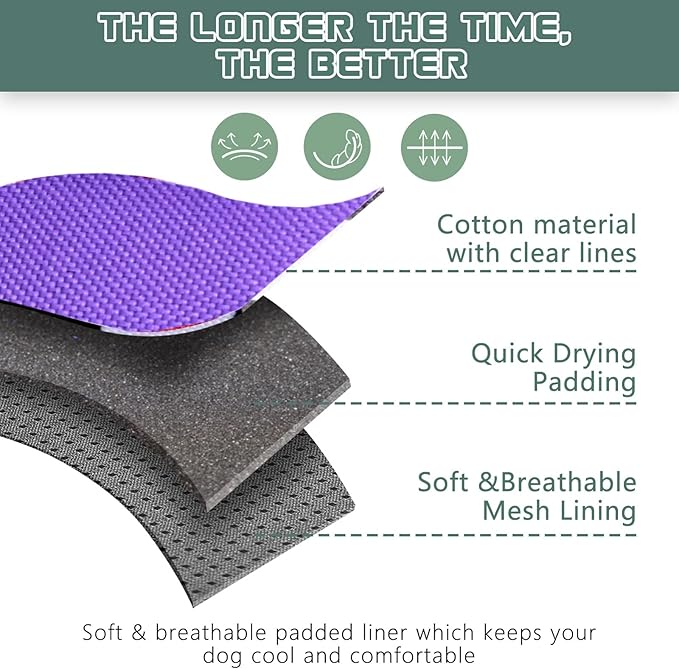 BUMBIN Tactical Dog Harness for Large Dogs No Pull, Famous TIK Tok No Pull Puppy Harness, Fit Smart Reflective Pet Walking Harness for Training, Adjustable Dog Vest Harness with Handle Purple L-PawvioPets