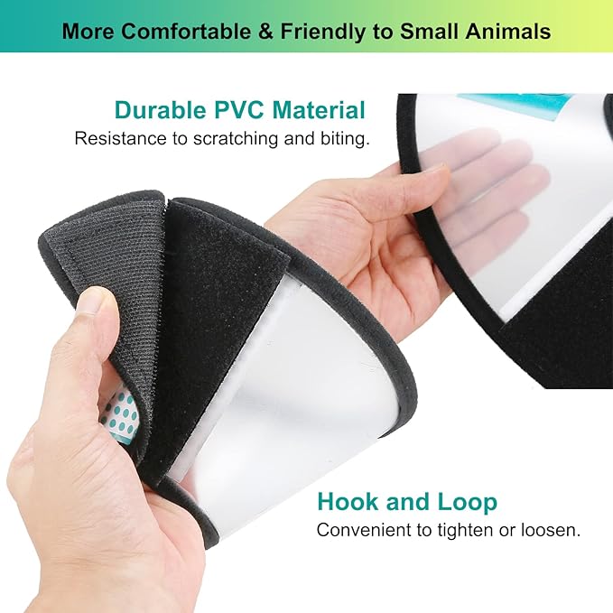 Cat Cone, Adjustable Recovery Pet Cone Elizabethan Collar for Cats Rabbit, 8.1 Inches Cat Cone Collar Soft, Protective Cat Cones to Stop Licking, Lightweight Practical Kitten Cone-PawvioPets