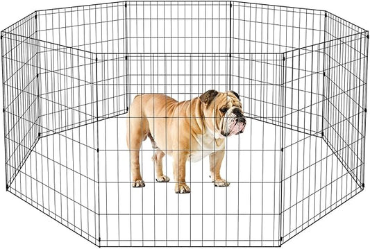 BestPet Metal Wire Playpen, 30 Inch Tall Black-PawvioPets