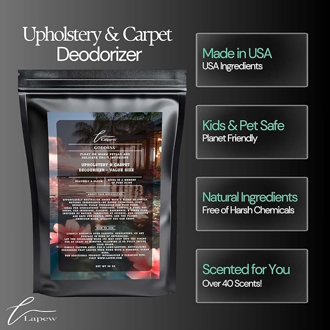Goddess Carpet Freshener Powder Refill 36 oz | Powerful Odor Eliminator for Home | Upholstery Deodorizer | Carpet Deodorizer | Pet Urine | Cat Litter Box | Sweet Grace Fragrance-PawvioPets