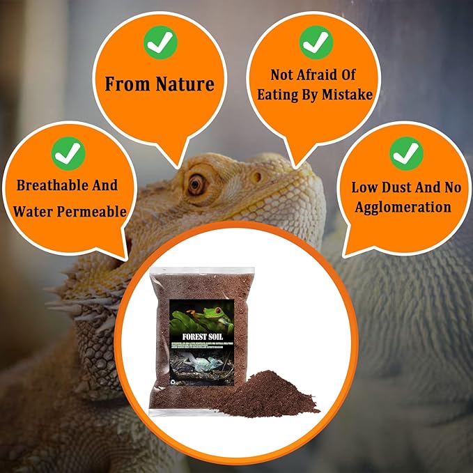 BNOSDM Reptile Soil Substrate Fluffy Small-Strand Reptile Substrate and Snake Bedding Clean Natural Terrarium Bedding for Lizards Snakes Tortoises Tarantulas-PawvioPets