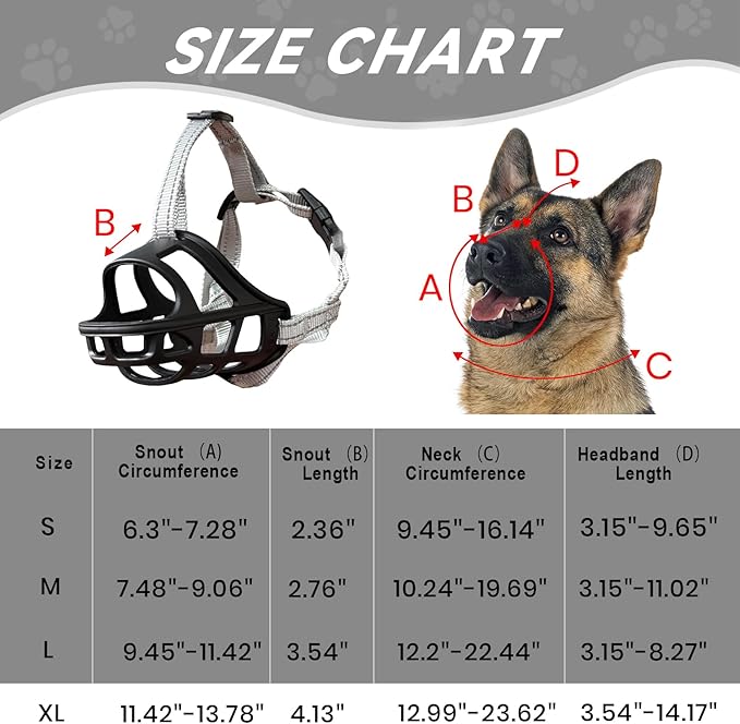 Dog Muzzle, Basket Muzzle for Small Medium Large Dogs, Anti-Biting and Chewing, Lightweight & Sturdy Cage Design, Allows Panting & Drinking, Ideal for Grooming & Training(Black Size XL)-PawvioPets