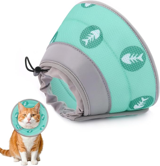 Cat Cone Collar Soft to Stop Licking After Surgery Cat Recovery Collar for Small Large Cats Adjustable Elizabethan Collar-PawvioPets
