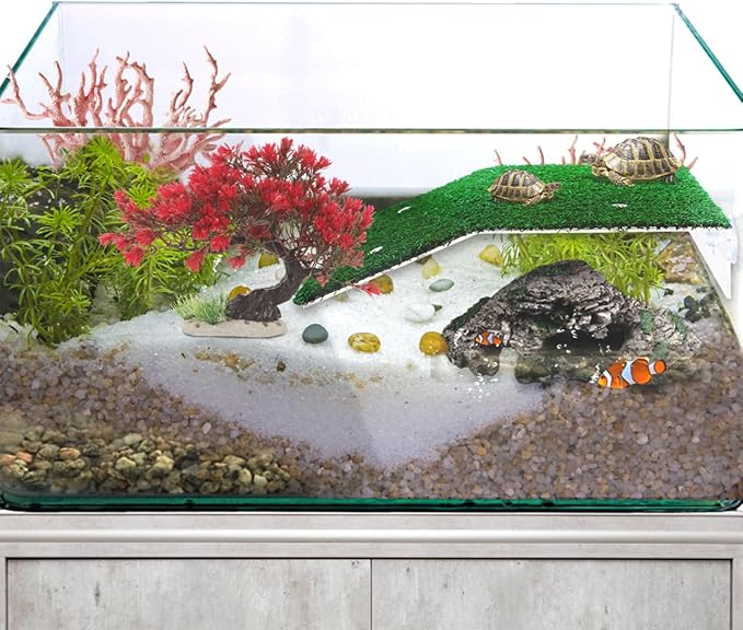 BESTOYARD Fish Tank Decor Artificial Plastic Bonsai Tree, Red Aquarium Ornament for Fish Tanks, 11.81 X 9.05 X 3.93 Inches-PawvioPets