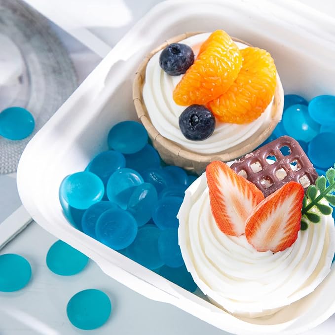 FUTUREPLUS 1LB Frosted Flat Marbles, Blue Glass Pebbles Beads Vase Fillers Decorative Fish Tank Aquarium Rocks for Centerpieces Table Decor-PawvioPets