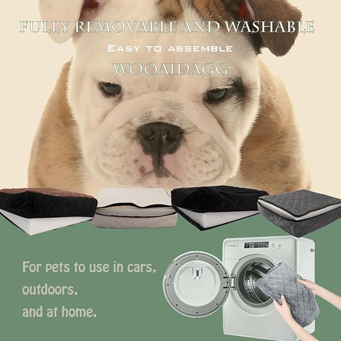 Dog Car Seat for Medium Sized Dog,Pet Travel Car Bed with Seat Belt Channle,Fully Detachable and Washable Car Dog Seat with Adjustable Straps,3 Straps Easy to Install (Black/Grey)-PawvioPets