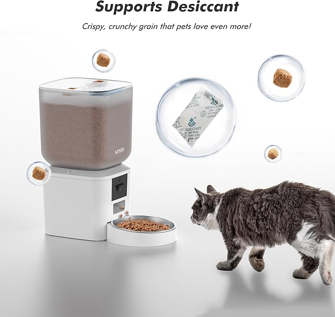 Automatic Dog & Cat Feeder with Camera & WiFi – 8L/34 Cups, 1080P Night Vision, 2.4 & 5G WiFi, 2-Way Talk, 10s Voice Recording, Timed Food Dispenser, Up to 99 Portions, 15 Meals Per Day-PawvioPets
