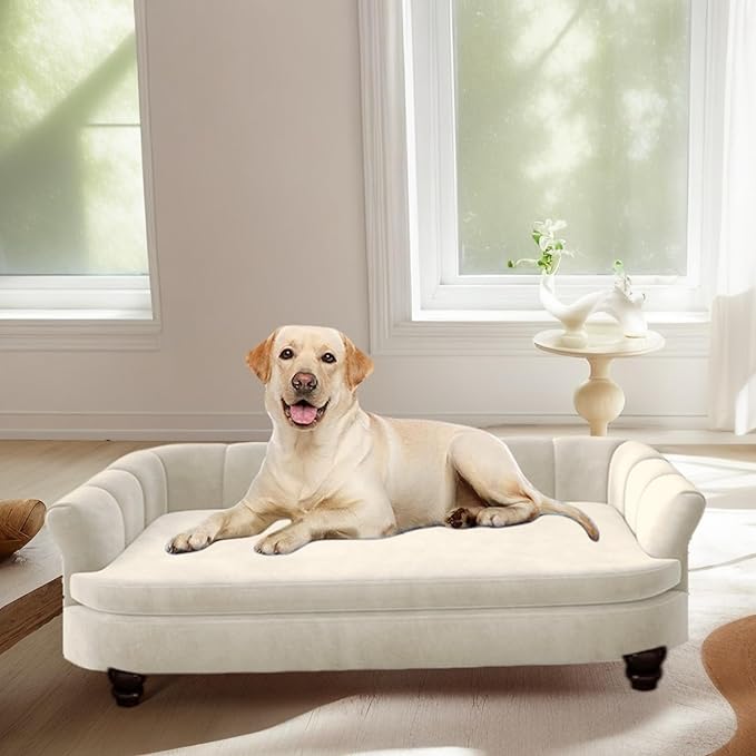 Dog Couch Sofa Bed, Comfortable Pet Sofa for Large and Medium Dogs, Soft Velvet Cushion, Durable Dog Furniture for Living Room-PawvioPets