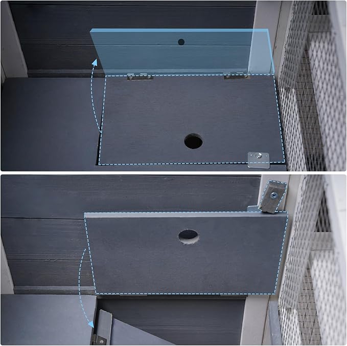 2-Story Guinea Pig Cages Wooden Indoor Rabbit Hutch Hamster Cage with Openable Roofs, Removable Tray and Wide Ramp, Small Animal Habitats for Hamsters, Guinea Pig, Ferrets, Hedgehog-PawvioPets