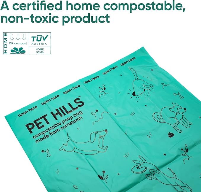 Compostable Dog Poop Bags – 270 Count Refill Rolls, TÜV OK Compost HOME Certified, Plant-Based Materials, Leakproof, Unscented, Extra Thick, Fits All Dispensers-PawvioPets