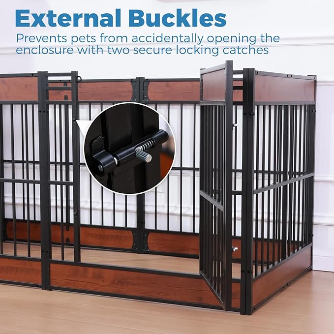 Dog Playpen, 31.5" Height Dog Pen Indoor, Heavy Duty, Safe and Sturdy, Furniture Style Puppy Pen-PawvioPets