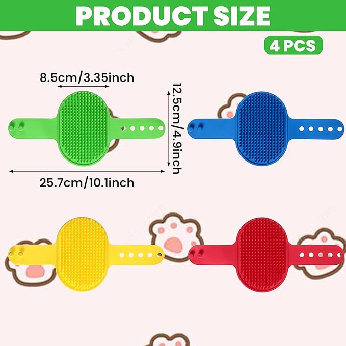 4Colors Cat Self Groomer for Indoor Cats, Wall Mounted Silicone Self Grooming Cat Brush for Long Short Hair, Cat Face Scratchers Cat Corner Massage Comb for Kitten Sofa Chair Leg Scratching Post Cover-PawvioPets