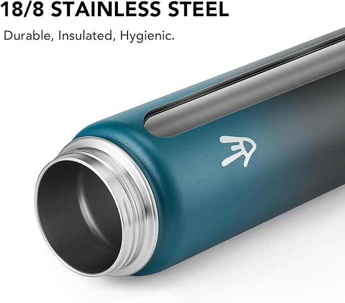 Enerbone 32 oz Insulated Water Bottle, Stainless Steel Bottle with Carrying Strap, Double-Wall Vacuum Insulation Design, Leakproof Sports Bottle with Straw, Keep Drinks Cold or Hot for Hours-PawvioPets