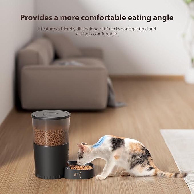Automatic Cat Feeders, 3L Timed Cat Dry Food Dispenser, Dual Power Supply, Programmable Portion Size, 1-6 Meals Per Day, Auto Pet Feeder for Cats and Small Dogs-PawvioPets