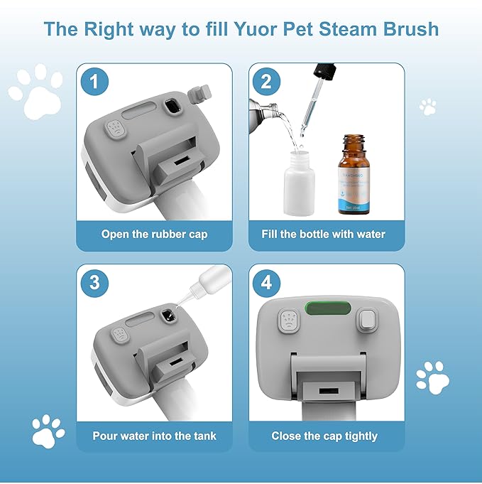 5 in 1 Pet Steam Brush for Dogs & Cats – Self Cleaning, 3 Pet Brush for Smoothing, Dematting, Thinning – Shedding, Grooming & Hair Removal, Includes Shampoo & Storage Case (8.0"-promax)-PawvioPets