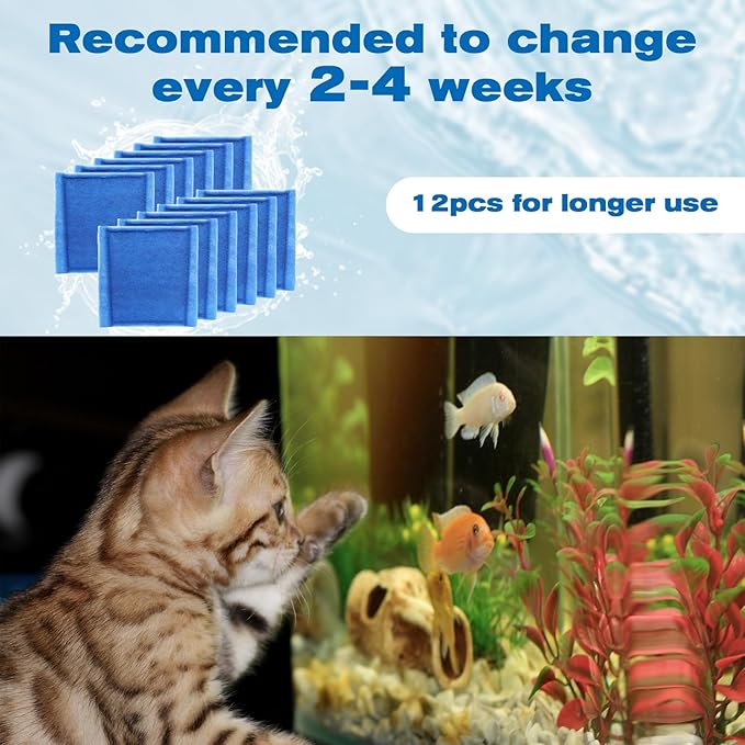 12 Pack Aquarium Filter Cartridges for Aqua-Tech 30-60/20-40 Gallon Fish Tank Power Filter Replacement, EZ-Change #3 Fish Filter Cartridge-PawvioPets