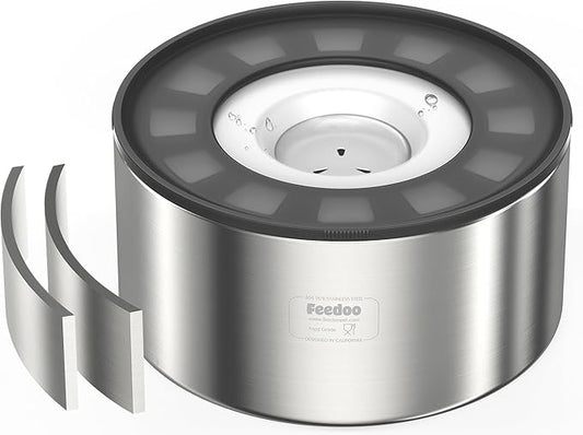 1Gallon No Spill Water Bowl for Dogs, Double-Wall Stainless Steel with Splash-Proof Paws Lid and Floating Disk, Non-Slip Base, Easy to Clean Slow Water Feeder for Large Medium Dogs-PawvioPets