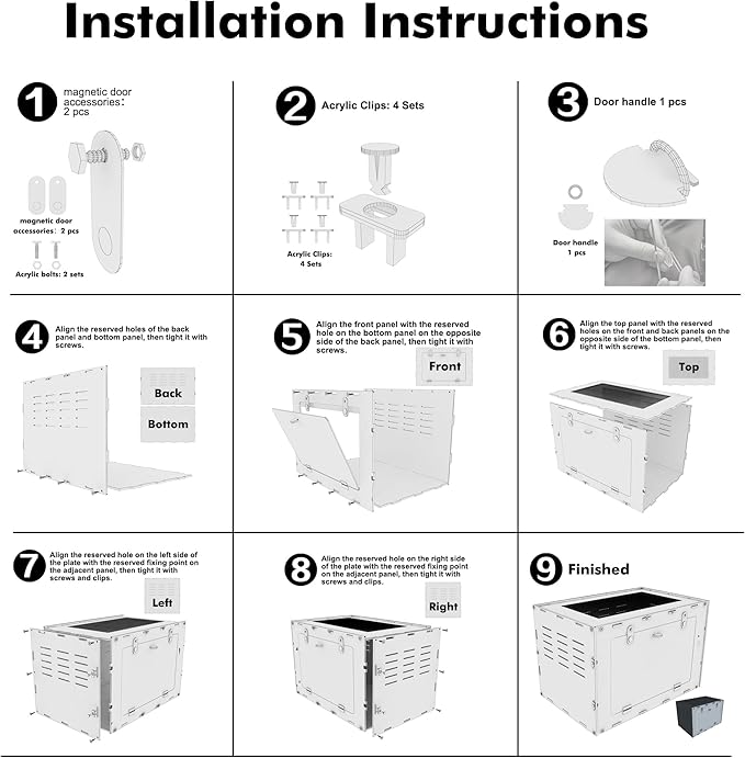 12x12x18 Reptile Enclosure – Acrylic Reptile Tank for Gecko, Snake, and Lizard – Compact PVC Terrarium for Small Pets-PawvioPets