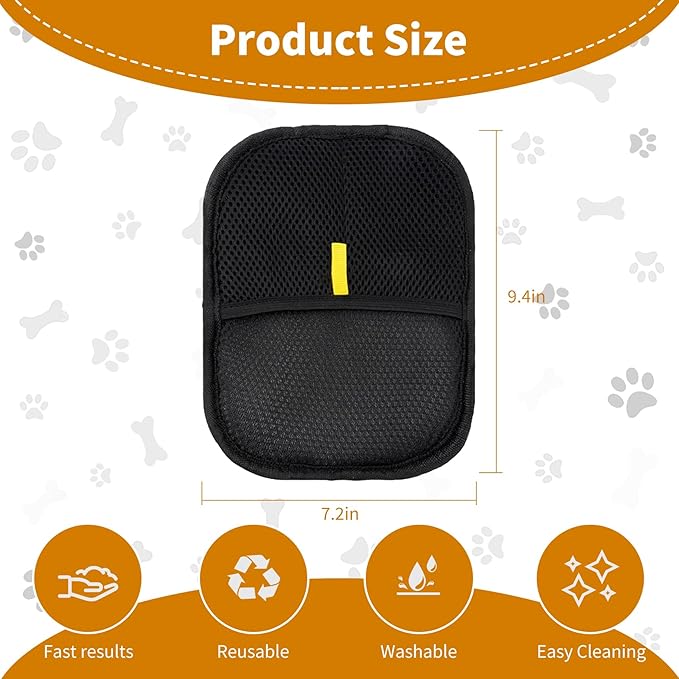 2PCS Electrostatic Pet Grooming Gloves, Reusable Hair Remover for Dog Cat Fur on Clothes Furniture Car Seat/Green-PawvioPets