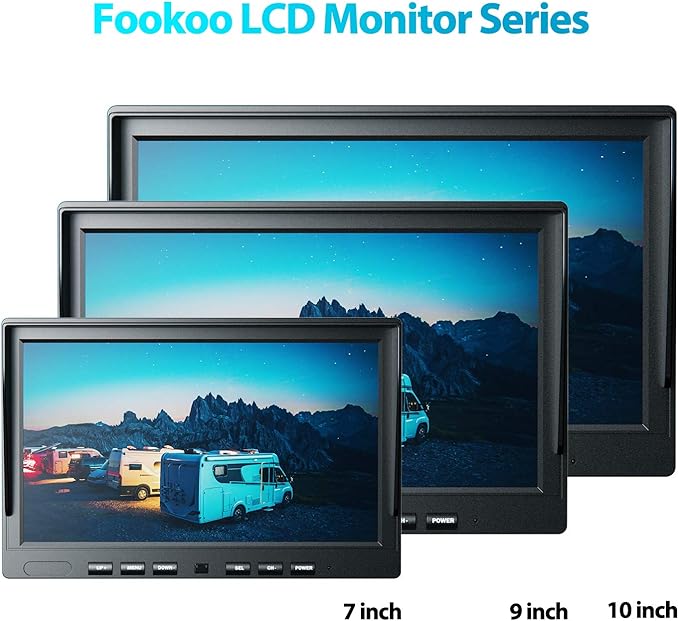 Fookoo Ⅱ HD Wired Backup Camera System Kit,10 inch Dual Split Screen Monitor with Recording IP69 Waterproof Front View Rear View Cameras Parking Lines for Truck/Semi-Trailer/Box Truck/RV(DY102)-PawvioPets