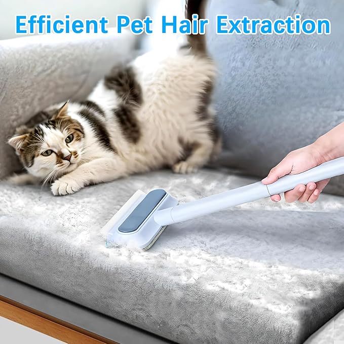 4 in 1 Pet Hair Removal Tool, Multifunctional Pet Hair Remover, Cat and Dog Hair Remover Brush Reusable with 23in Long Handle for Furniture, Couch, Carpet, Clothes-PawvioPets