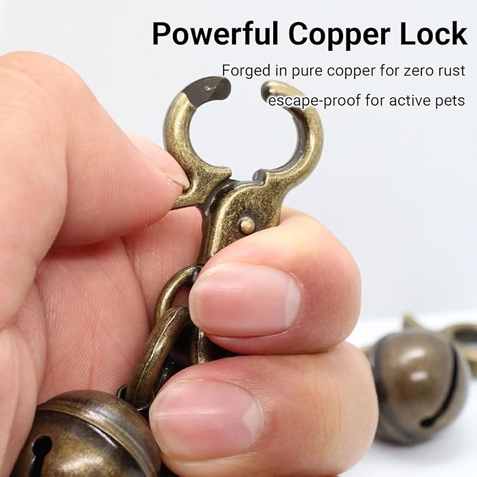 Copper Bells for Dog Collars with Snap Clips - Made of Pure Copper for Dogs/Cat - Clear Sound & No Rust - Save Birds Wildlife, Know Where Your Pet Christmas Sounds-PawvioPets