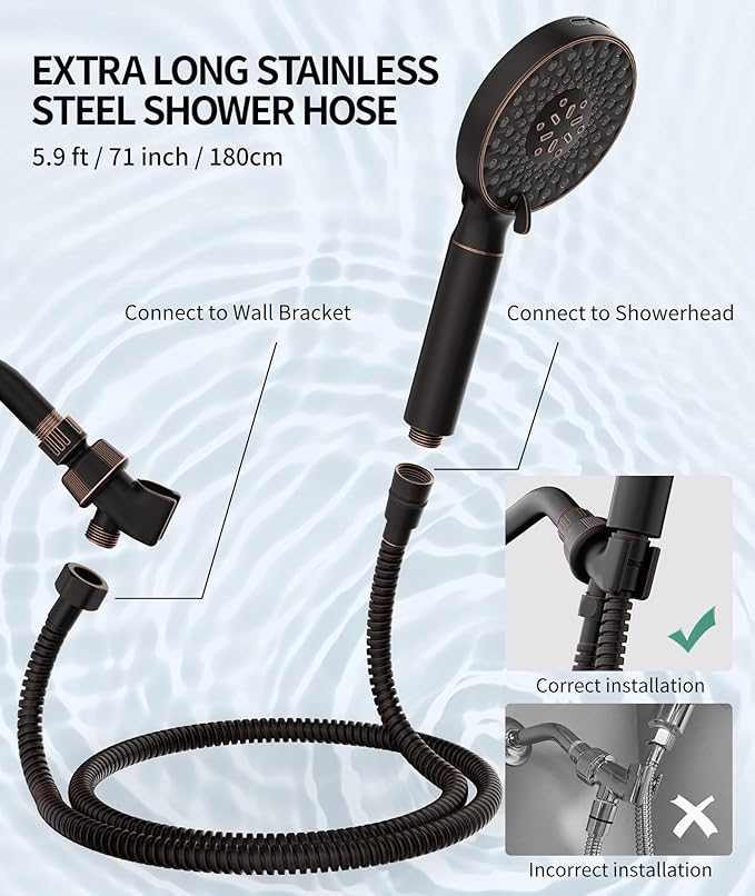 Filtered Shower Head with Handheld, High Pressure 9 Spray Mode ORB Showerhead with 4 Filters, Detachable Shower Head, Water Softener Filters Beads for Hard Water - Remove Chlorine-PawvioPets